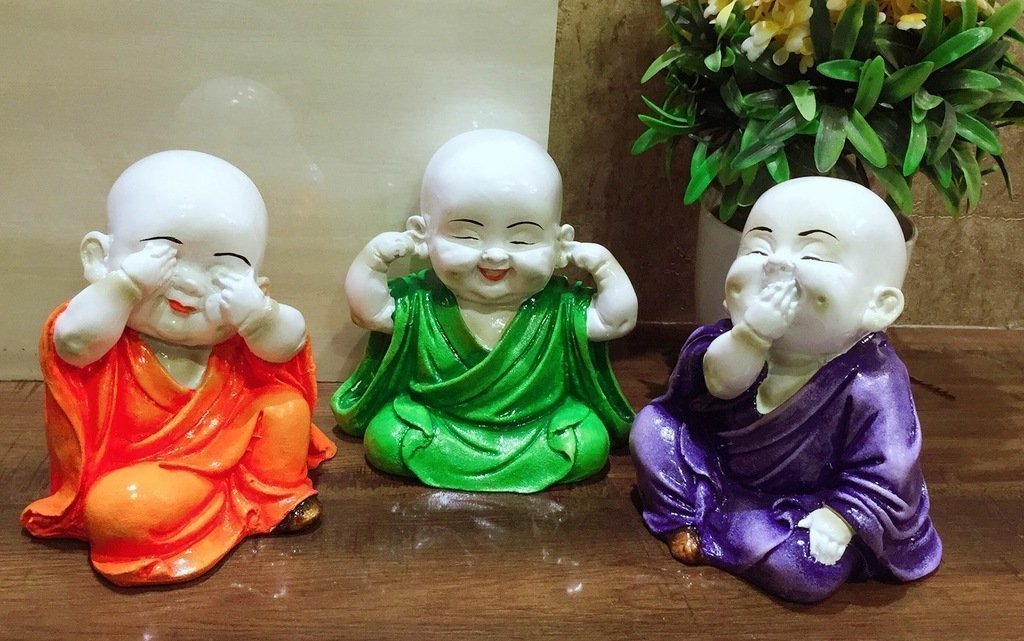 Set of 3 Laughing Baby Buddha Showpiece