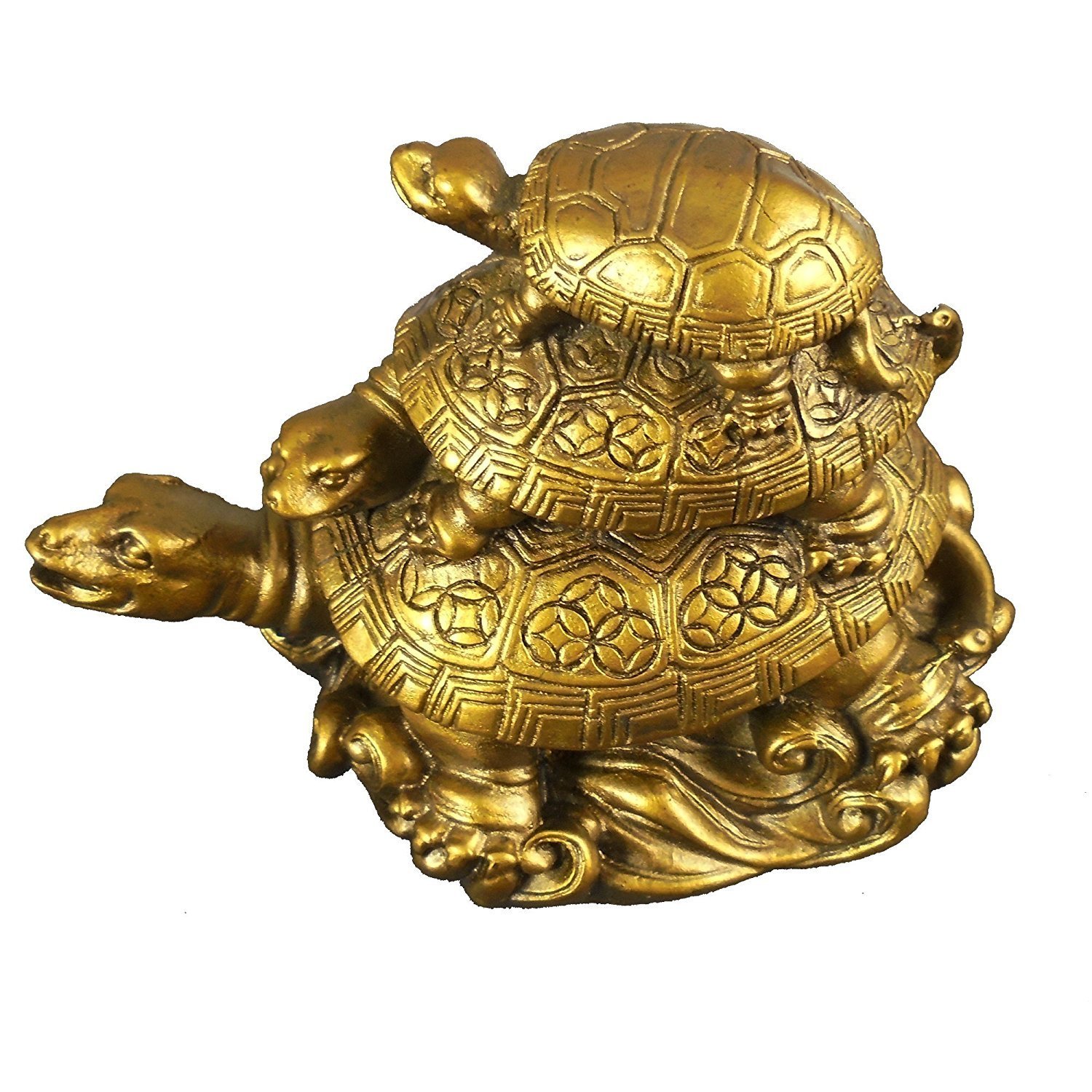 Triple Tortoise Turtle Family for Protection, Good Luck, Wealth and Longevity