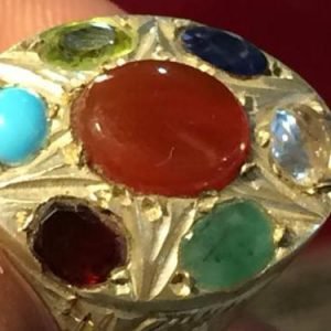 Natural 7 Stones Pure Silver Ring