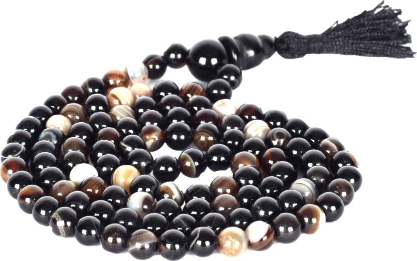 Guaranteed Natural Lab Certified Energized Black Brown AA+ Sulemani Hakik (108+1) Bead Mala Get 1 Bracelet Free