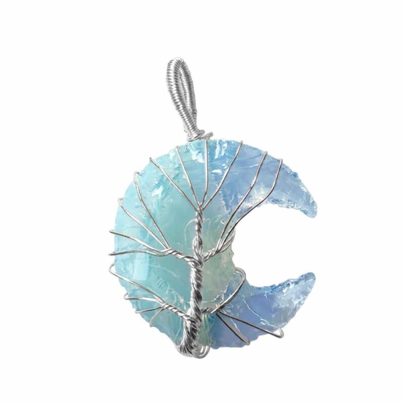Opalite Half Moon Pendant