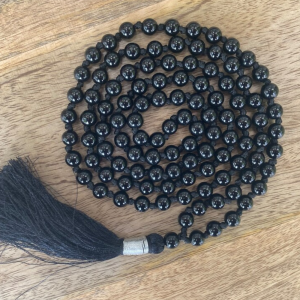natural black tourmaline mala