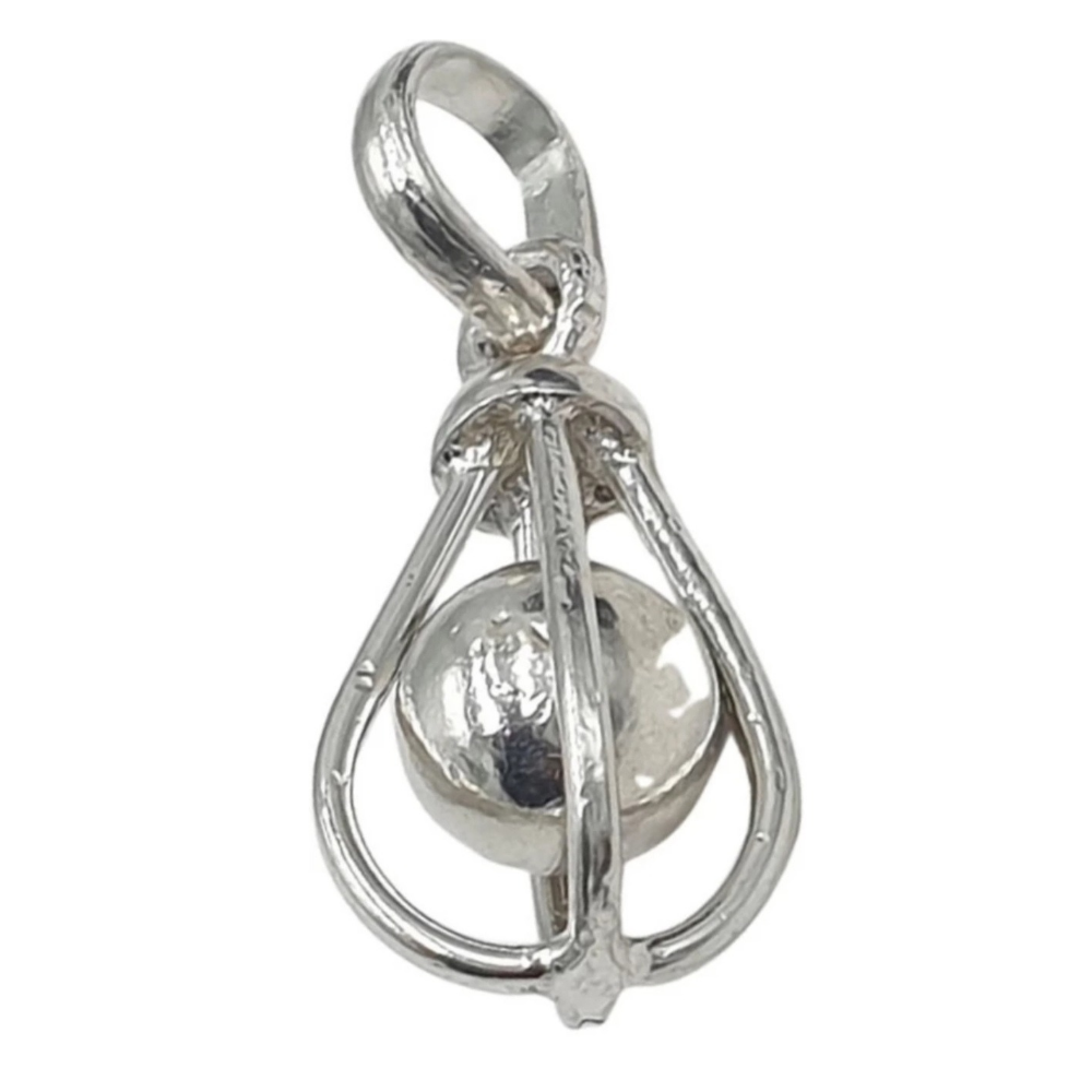 Pure Silver Round Solid Goli Pendant